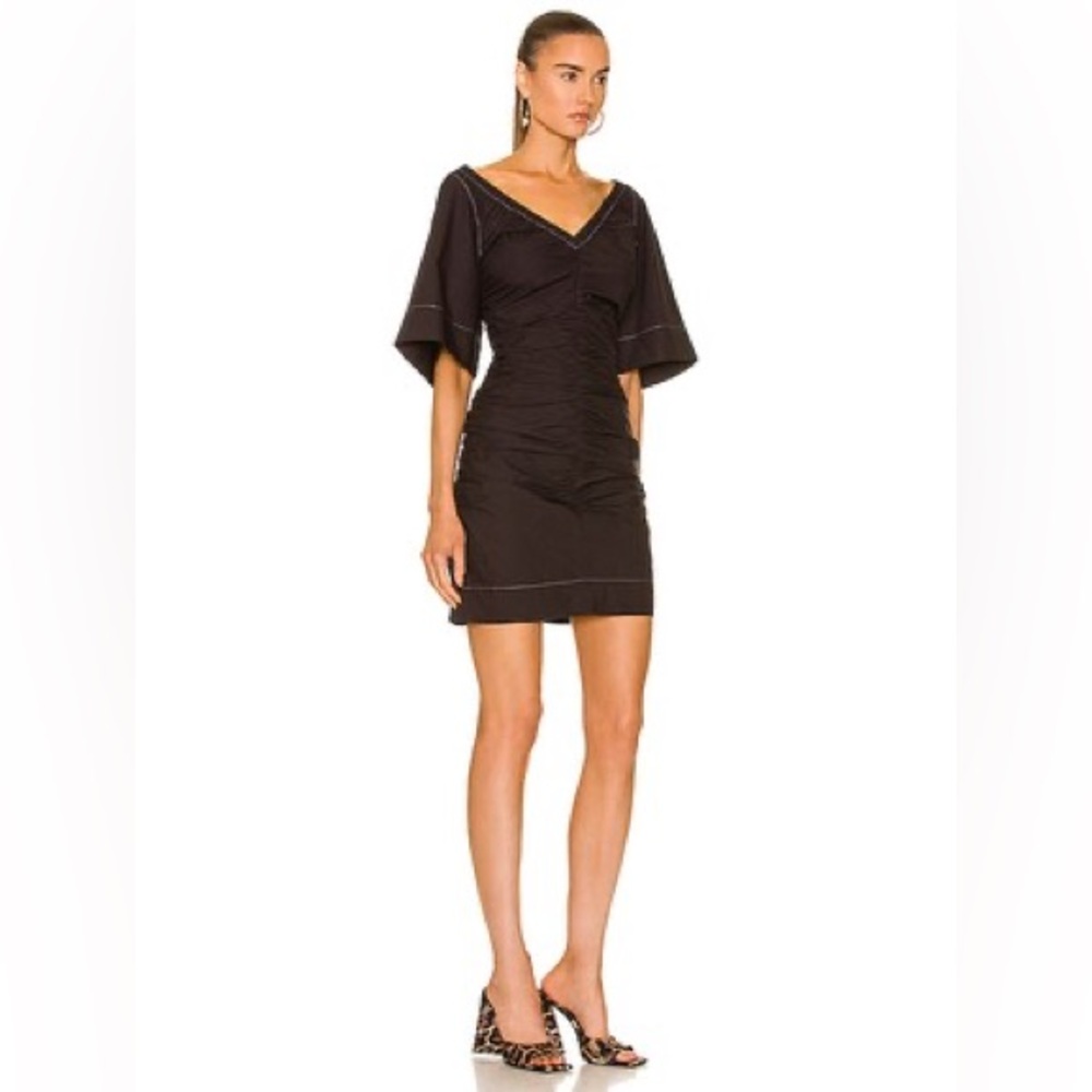 GANNI Button Poplin Dress Size: 34 NWT